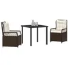 Image de vidaXL Ensemble de Salle à Manger pour Jardin 3 pcs Marron polyrotin, Ensemble de Salle à Manger Alfresco, mobilier de Jardin Moderne, extérieur résistant aux intempéries, Dossier réglable
