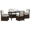 Image de vidaXL Ensemble de Salle à Manger pour Jardin 5 pcs Marron polyrotin, Ensemble de Salle à Manger Alfresco, mobilier de Jardin Moderne, extérieur résistant aux intempéries, Dossier réglable