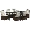 Image de vidaXL Ensemble de Salle à Manger pour Jardin 7 pcs Marron polyrotin, Ensemble de Repas extérieur, mobilier résistant aux intempéries, Table Moderne et chaises, sièges Chics pour terrasse