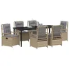 Image de vidaXL Ensemble de Salle à Manger pour Jardin 7 pcs, Ensemble de Salle à Manger Alfresco, mobilier de Jardin Moderne, extérieur résistant aux intempéries, Dossier réglable