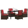 Image de vidaXL Ensemble de Salle à Manger pour Jardin 3 pcs Noir polyrotin, Ensemble de Jardin élégant, Meuble en Acier résistant, Table Anti-intempéries, chaises Confortables, Style Moderne