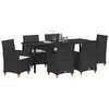 Image de vidaXL Ensemble de Salle à Manger pour Jardin 7 pcs Noir polyrotin, Ensemble de Jardin élégant, mobilier en Poly Rattan Moderne pour Repas décontracté, Table en Verre