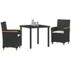 Image de vidaXL Ensemble de Salle à Manger pour Jardin 3 pcs Noir polyrotin, Ensemble de Jardin, Meuble d'extérieur Moderne et résistant, pour Repas en terrasse, Patio et Amis