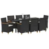Image de vidaXL Ensemble de Salle à Manger pour Jardin 9 pcs Noir polyrotin, Ensemble de Jardin, Meuble d'extérieur Moderne et résistant, pour Repas en terrasse, Patio et Amis