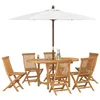 Image de vidaXL Ensemble de Salle à Manger pour Jardin 7 pcs Marron, Ensemble de Table de Jardin en Teck, déco extérieure Moderne, Meuble élégant pour terrasse et Patio