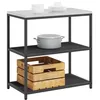 Image de vidaXL Rangement de Cuisine avec étagère Noir 60 x 50 x 92 cm Acier, Solutions de Rangement Moderne, étagère en Acier rectangulaire pour Une Organisation Solide, Support Compact d'ustensiles
