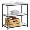 Image de vidaXL Rangement de Cuisine avec étagère Blanc 60 x 50 x 92 cm Acier, Solutions de Rangement Moderne, étagère en Acier rectangulaire pour Une Organisation Solide, Support Compact d'ustensiles