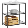 Image de vidaXL Rangement de Cuisine avec étagère Argent 90 x 50 x 92 cm Acier, Rangement de Cuisine Moderne, étagère rectangulaire, Solution en Acier Robuste, organisé pour la Maison