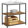 Image de vidaXL Rangement de Cuisine avec étagère Rouillé 60 x 50 x 92 cm Acier, Solutions de Rangement Moderne, étagère en Acier rectangulaire pour Une Organisation Solide, Support Compact d'ustensiles