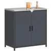 Image de vidaXL Rangement de Cuisine Anthracite 60 x 50 x 92 cm Acier, Solutions de Rangement Moderne, étagère en Acier rectangulaire pour Une Organisation Solide, Support Compact d'ustensiles