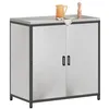 Image de vidaXL Rangement de Cuisine avec étagère Argent 60 x 50 x 92 cm Acier, Solutions de Rangement Moderne, étagère en Acier rectangulaire pour Une Organisation Solide, Support Compact d'ustensiles