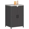 Image de vidaXL Rangement de Cuisine avec étagère Noir 60 x 50 x 92 cm Acier, Solutions de Rangement Moderne, étagère en Acier rectangulaire pour Une Organisation Solide, Support Compact d'ustensiles