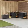 Image de vidaXL Rangement de cuisine avec étagère Noir 60 x 50 x 92 cm Acier