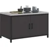 Image de vidaXL Rangement de Cuisine avec étagère Noir 90 x 50 x 53 cm Acier, Rangement de Cuisine Moderne, étagère rectangulaire, Solution en Acier Robuste, organisé pour la Maison