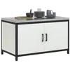 Image de vidaXL Rangement de Cuisine avec étagère Blanc 90 x 50 x 53 cm Acier, Rangement de Cuisine Moderne, étagère rectangulaire, Solution en Acier Robuste, organisé pour la Maison