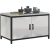 Image de vidaXL Rangement de Cuisine avec étagère Argent 90 x 50 x 53 cm Acier, Rangement de Cuisine Moderne, étagère rectangulaire, Solution en Acier Robuste, organisé pour la Maison