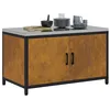 Image de vidaXL Rangement de Cuisine avec étagère Rouillé 60 x 50 x 92 cm Acier, Solutions de Rangement Moderne, étagère en Acier rectangulaire pour Une Organisation Solide, Support Compact d'ustensiles