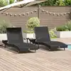 Image de vidaXL Transat 3 pcs Noir 197 x 70 x 82 cm polyrotin
