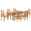 Image de vidaXL Ensemble de Salle à Manger pour Jardin 7 pcs Marron, Jardin et terrasse, sièges extérieurs rustiques, Ensemble de Salon en Bois Ergonomique, mobilier résistant aux intempéries, Espace détente