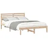 Image de vidaXL Cadre de lit avec tête de lit Marron 140 x 210 cm Pin Massif, Cadre de lit rectangulaire Moderne, élégant et Durable, Solution Minimaliste pour Une Chambre Chic