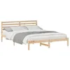 Image de vidaXL Cadre de lit avec tête de lit Marron 160 x 220 cm Pin Massif, Cadre de lit rectangulaire Moderne, élégant et Durable, Solution Minimaliste pour Une Chambre Chic