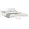 Image de vidaXL Cadre de lit avec tête de lit Blanc 160 x 220 cm Pin Massif, Cadre de lit rectangulaire Moderne, élégant et Durable, Solution Minimaliste pour Une Chambre Chic