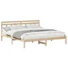 Image de vidaXL Cadre de lit Marron 200 x 200 cm Pin Massif, Lit en Bois élégant, Cadre Minimaliste pour Chambre, Design Lisse Robuste, pièce maîtresse Moderne pour intérieur
