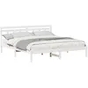 Image de vidaXL Cadre de lit avec tête de lit Blanc Bois Massif en pin, Lit en Bois élégant, Cadre Minimaliste pour Chambre, Design Lisse Robuste, pièce maîtresse Moderne pour intérieur