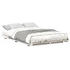 Image de vidaXL Cadre de lit Blanc 135 x 190 cm Pin Massif, Chambre Tendance, Cadre de lit Moderne, Plateforme en Bois Massif, Rangement Gain de Place, Meuble Minimaliste pour Adultes