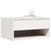 Image de vidaXL Table de Chevet avec tiroir 2 pcs Blanc 50 x 32,5 x 24 cm, Table de Nuit Classique en Bois de pin, Meuble rectangulaire idéal pour la déco Traditionnelle, Parfait à côté du lit
