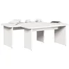 Image de vidaXL Table Basse 2 pcs Blanc Bois Massif en pin, Table Basse Ronde en pin, Style Rustique, Accent intérieur Chic, Meuble Solide Beige