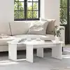 Image de vidaXL Table basse 2 pcs Blanc Bois massif en pin