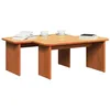 Image de vidaXL Table Basse 2 pcs Brun Cire Bois Massif en pin, Table Basse Ronde en pin, Style Rustique, Accent intérieur Chic, Meuble Solide Beige