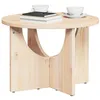 Image de vidaXL Table Basse Naturel 50 x 50 x 35 cm Bois Massif en pin, Table d'accent Ronde en pin, déco Rustique pour Le Salon, Meuble en Bois Moderne et Compact