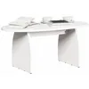 Image de vidaXL Table Basse Blanc 80 x 40 x 35 cm Pin Massif, Table Basse Ovale en pin, Meuble déco Rustique, Design Gain de Place pour Le Salon