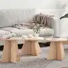 Image de vidaXL Table basse 3 pcs Naturel