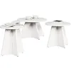 Image de vidaXL Table Basse 3 pcs Blanc, Table Basse Ronde Rustique pour Le Salon, Bois Naturel, Multi-Usage pour Magazines et Livres
