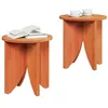 Image de vidaXL Table Basse 2 pcs Brun Cire, Table Basse Rustique, Ronde, Bois de Pin, Accessoire Fonctionnel, Fini Beige Durable