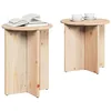 Image de vidaXL Table Basse 2 pcs Naturel, Table Basse Ronde en Bois de pin, Style Rustique pour Salon, Accent intérieur Chic, Pratique et stylé