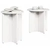 Image de vidaXL Table Basse 2 pcs Blanc, Table Basse Ronde en Bois de pin, Style Rustique pour Salon, Accent intérieur Chic, Pratique et stylé
