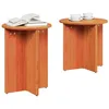 Image de vidaXL Table Basse 2 pcs Brun Cire, Table Basse Ronde en Bois de pin, Style Rustique pour Salon, Accent intérieur Chic, Pratique et stylé