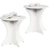 Image de vidaXL Table Basse 2 pcs Blanc Bois Massif en pin, Table Basse Ronde Rustique, en pin, pour Le Salon, Meuble décontracté, Style champêtre