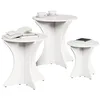 Image de vidaXL Table Basse 3 pcs Blanc, Table Basse Ronde Rustique en Bois de pin, Moderne, décorative, Parfaite pour Le Salon
