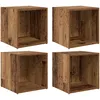 Image de vidaXL Ensemble Meuble TV 4 pcs Bois Ancien 37 x 35 x 37,5 cm, Étagère Murale Rustique, Armoire Fonctionnelle pour Le Salon, Design cubique en Bois Solide