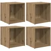 Image de vidaXL Ensemble Meuble TV 4 pcs Chêne Artisanal 37 x 35 x 37,5 cm, Étagère Murale Rustique, Armoire Fonctionnelle pour Le Salon, Design cubique en Bois Solide