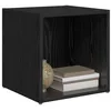Image de vidaXL Ensemble Meuble TV 2 pcs 37 x 35 x 37,5 cm Noir, Meubles de Salon, Ensemble de Rangement Rustique avec Montage Mural, Design cubique, Gain de Place astucieux