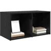 Image de vidaXL Ensemble Meuble TV Noir 72 x 35 x 37 cm Bois d'ingénierie, Meuble de Salon stylé, Support TV Rustique, Centre multimédia rectangulaire, Pratique et Compact