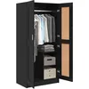 Image de vidaXL Armoire Chêne Noir 82,5 x 51,5 x 180 cm Bois d'ingénierie, Rangement de Chambre, Armoire rectangulaire Rustique, unité Pratique pour vêtements et Accessoires