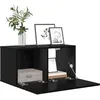 Image de vidaXL Ensemble Meuble TV Noir 60 x 30 x 30 cm Bois d'ingénierie, Meuble de Rangement Moderne pour Salon, Meuble TV rectangulaire, Ensemble Compact, décor en Bois, unité Murale