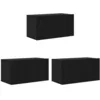 Image de vidaXL Ensemble Meuble TV 3 pcs Noir 60 x 30 x 30 cm Bois d'ingénierie, Meuble Moderne pour Salon, Rangement rectangulaire, Cabinet TV, Centre médiatique Compact, étagères murales